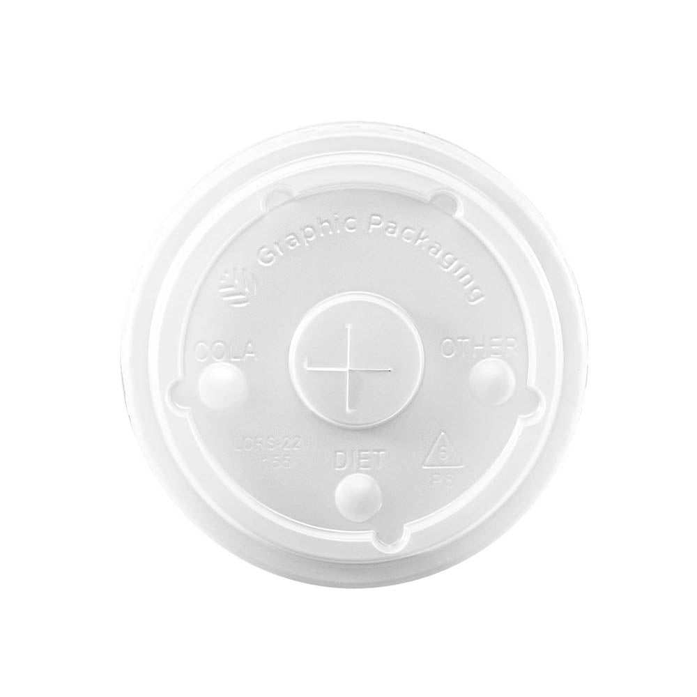 12/16/18/20/22/24 oz. Flat/Translucent Paper Cold Cup Lid