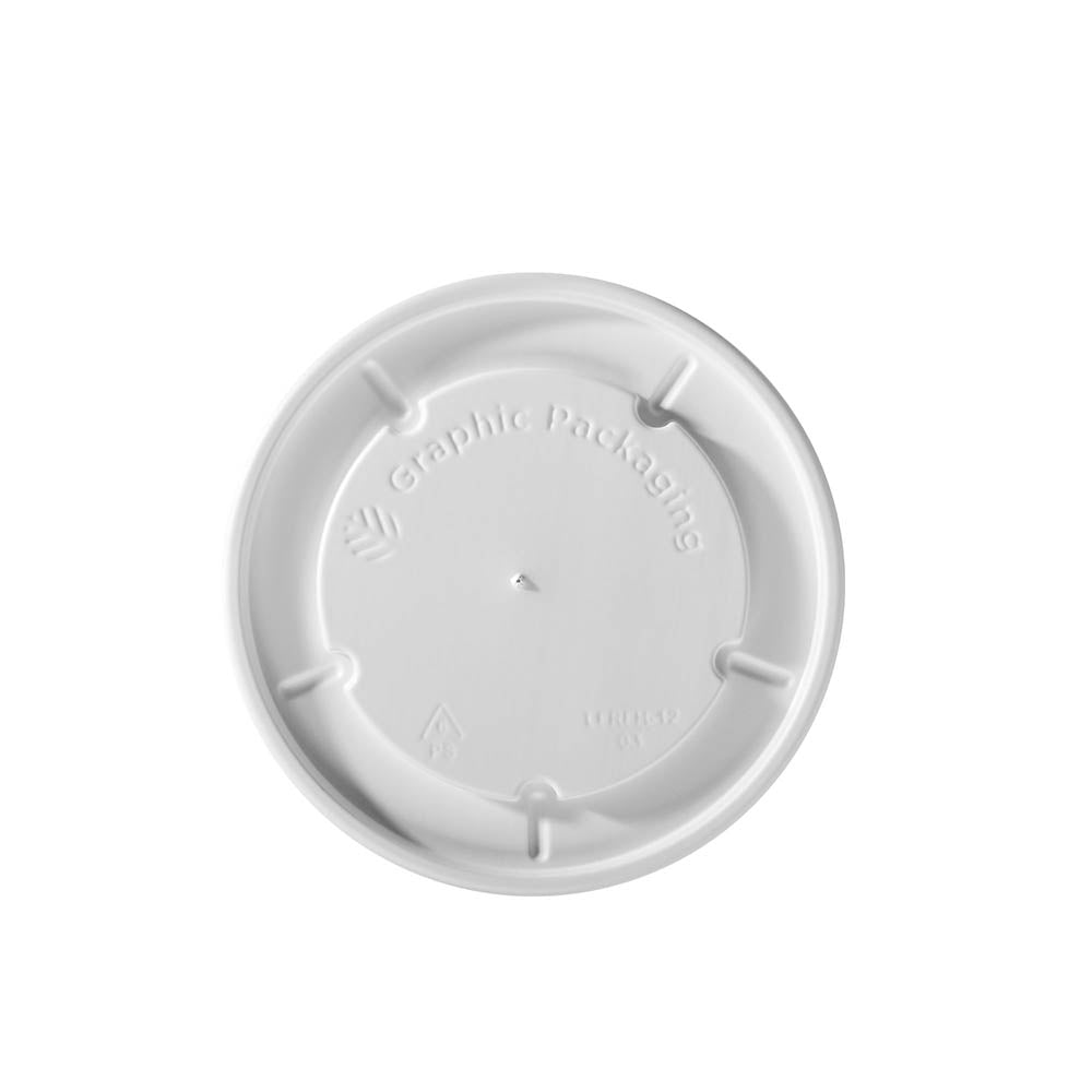 12 oz. Hot/Flat/White Paper Food Container Lid – Graphic Packaging ...