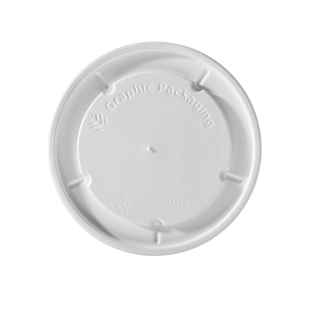 16/24/32 oz. Hot/Flat/White Paper Food Container Lid