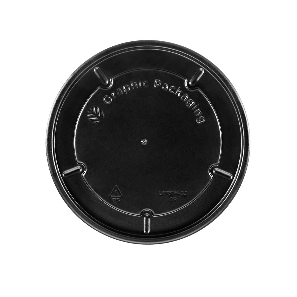 16/24/32 oz. Hot/Flat/Black Paper Food Container Lid