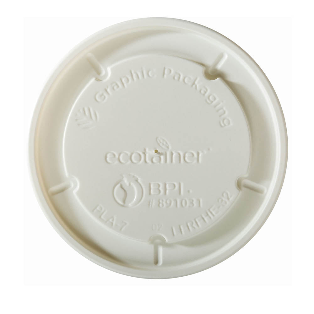16/24/32 oz. ecotainer™ Hot/Flat/Beige Paper Food Container Lid