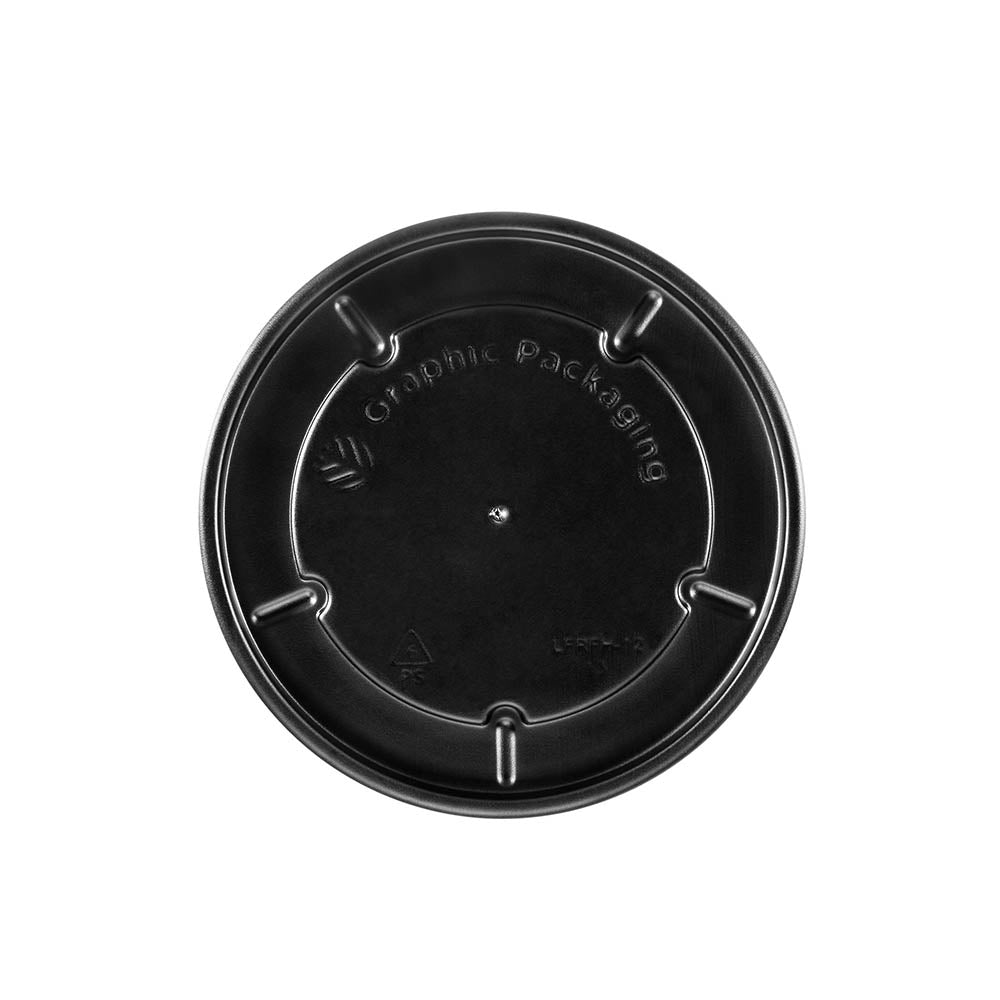 6/8/10/16 oz. Hot/Flat/Black Paper Food Container Lid