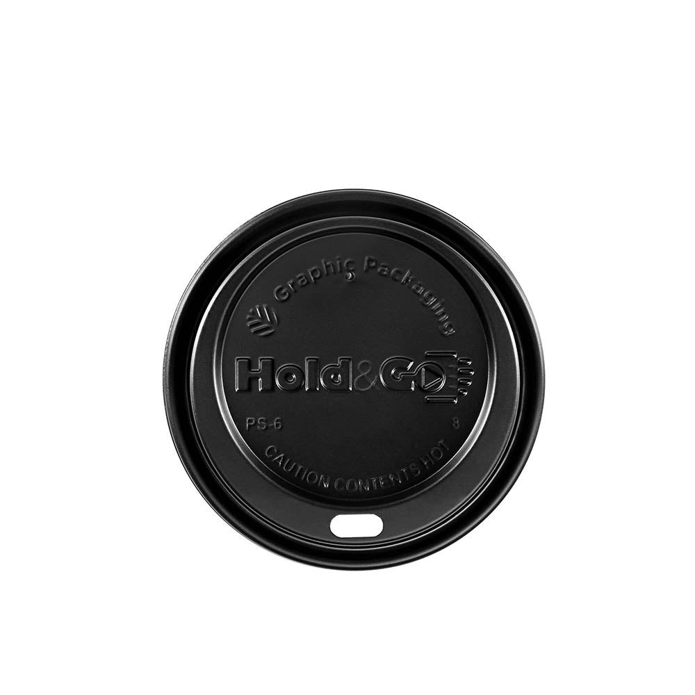 8 oz. Hold&Go™ Dome/Black Insulated Paper Hot Cup Lid – Graphic ...