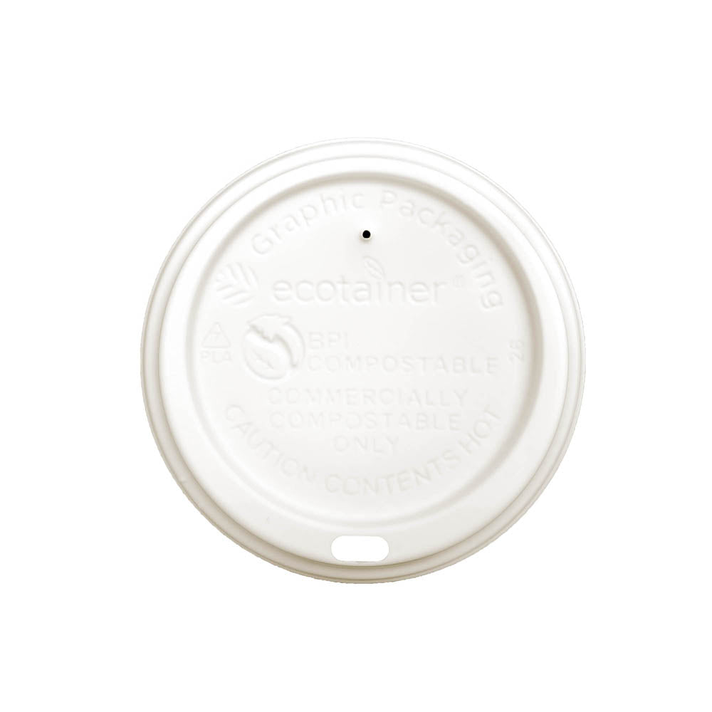 10/12/16/20/24 oz. ecotainer™ Dome/Beige Paper Hot Cup Lid