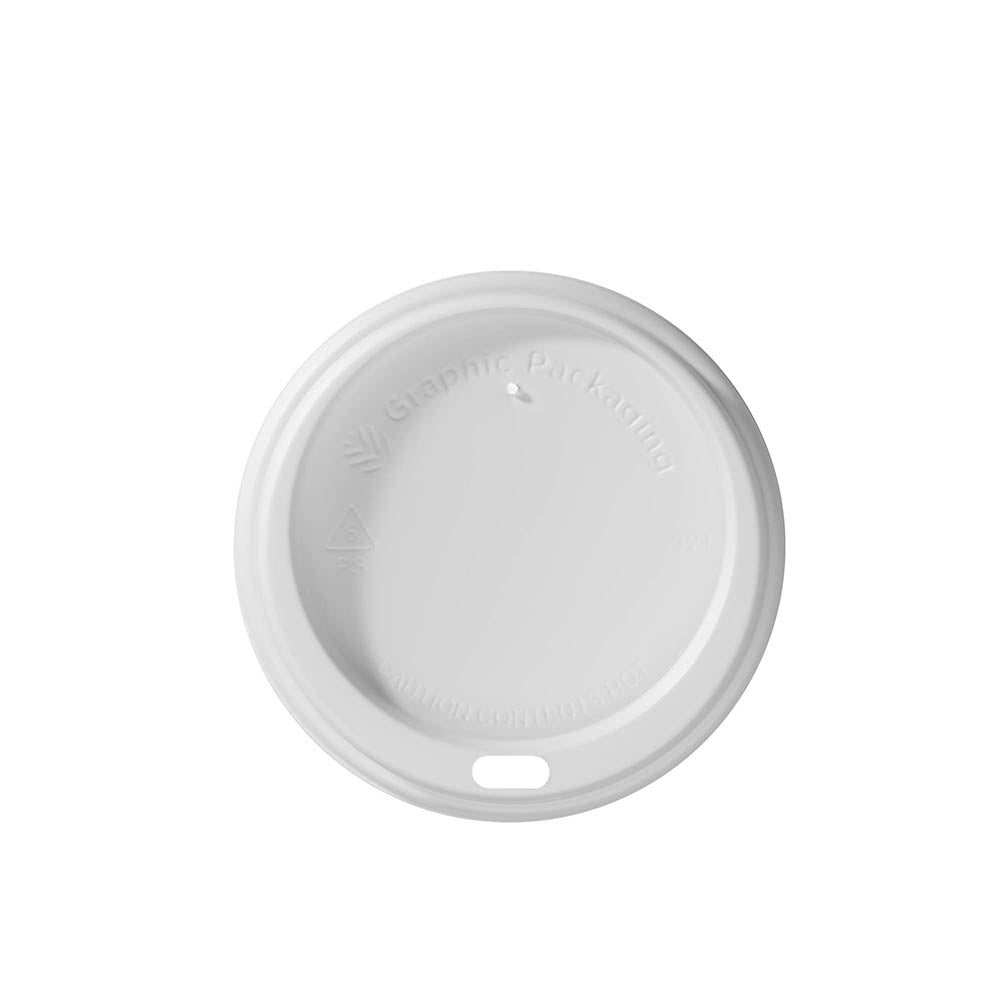 8 oz. Dome/White Paper Hot Cup Lid