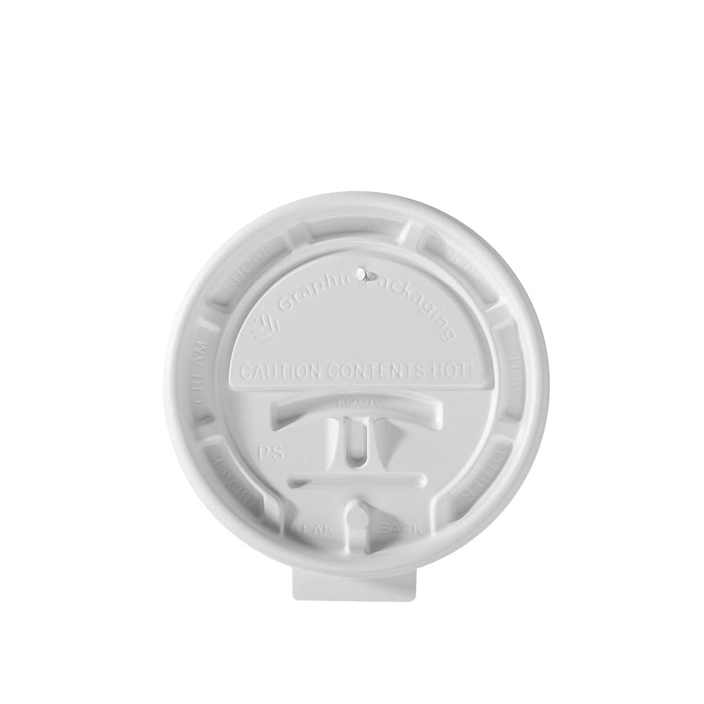 8 oz. Lock-Back/White Vending Paper Hot Cup Lid