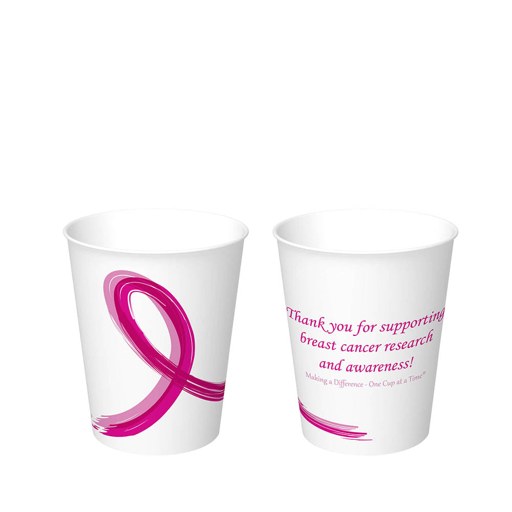 12 oz. Pink Ribbon Paper Hot Cup